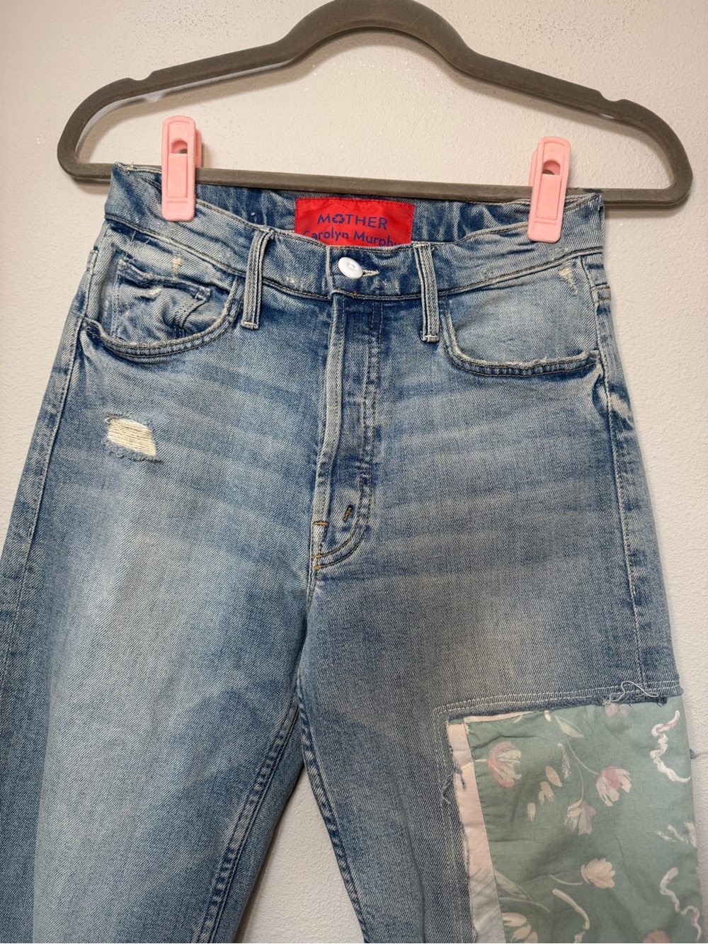 Mother Denim x Carolyn Murphy Patchwork Tomcat Ankle Undone Hem in New Hobbies - Picture 4 of 11